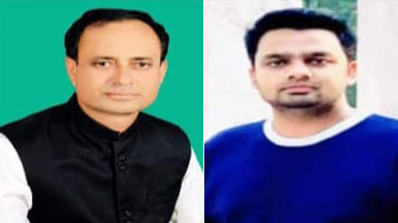 (বাঁ থেকে) সাবেক চেয়ারম্যান আব্দুল মতিন ও উপজেলা ছাত্রলীগ সভাপতি একে টুটুল। ছবি : সংগৃহীত