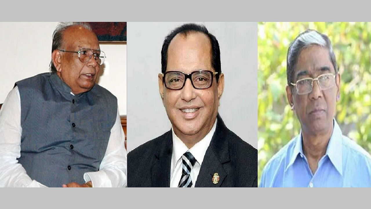 রমেশ চন্দ্র সেন, শ্রী বীরেন শিকদার ও প্রাণ গোপাল দত্ত। ছবি : সংগৃহীত