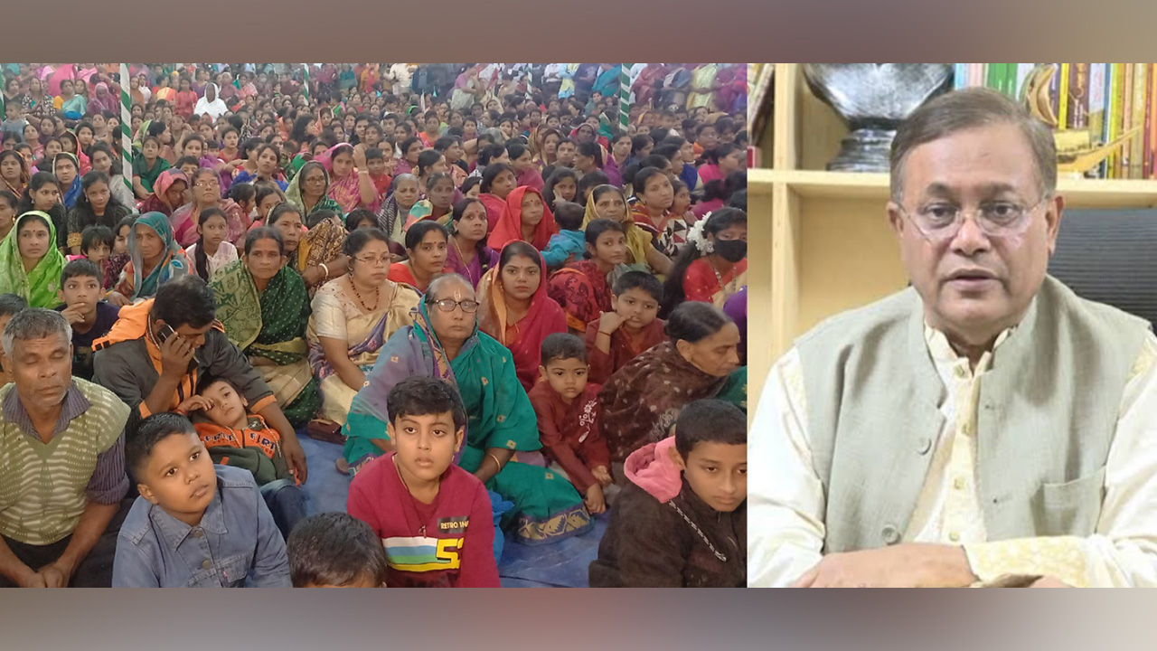 রাঙ্গুনিয়ায় দিঘিরপাড় রাসবিহারি ধামে পাঁচ দিনব্যাপী রাস মহোৎসবে তথ্যমন্ত্রী। ছবি : কালবেলা