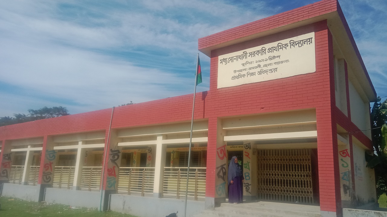 মধ্য সোনাখালী সরকারি প্রাথমিক বিদ্যালয়। ছবি : কালবেলা