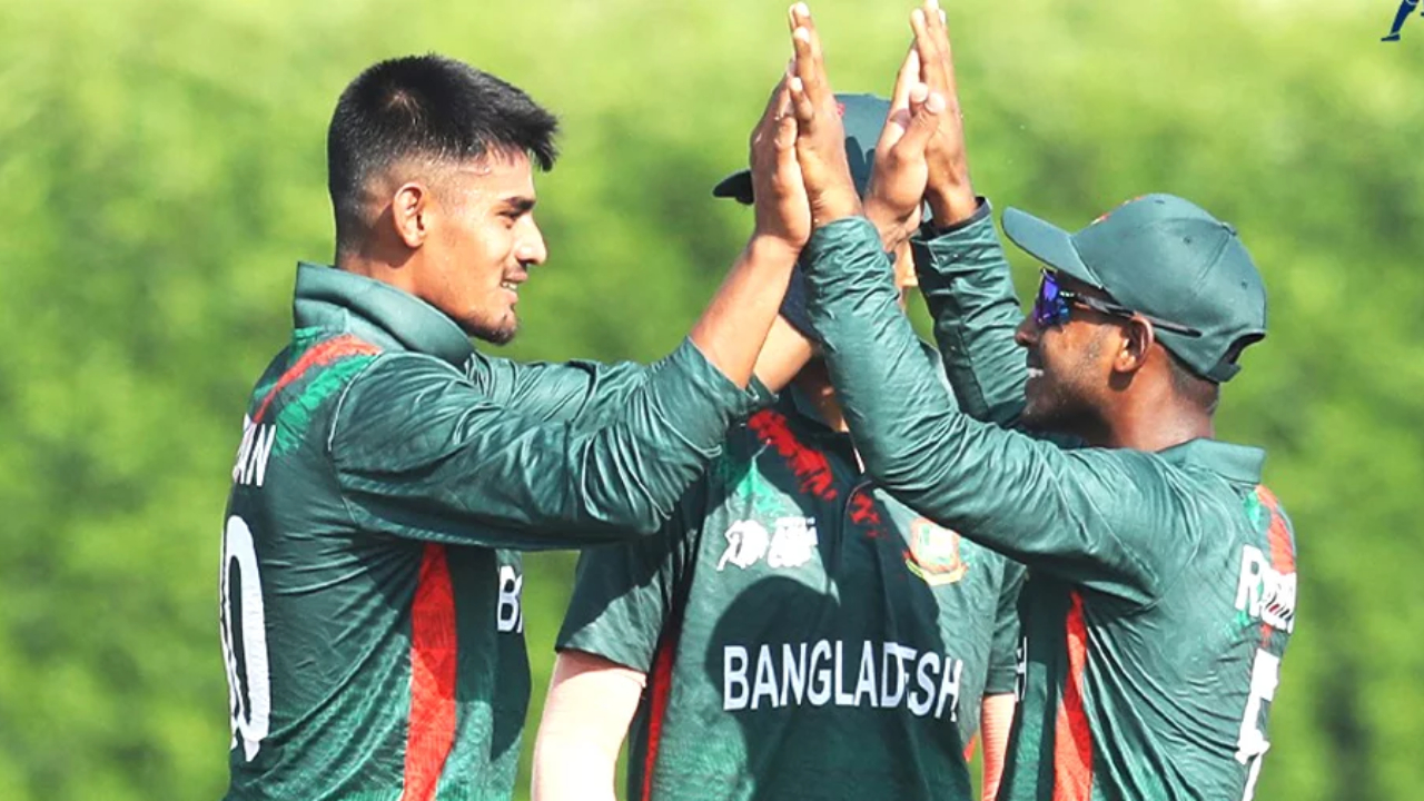 উইকেট শিকারের পর বাংলাদেশের উল্লাস। ছবি : সংগৃহীত