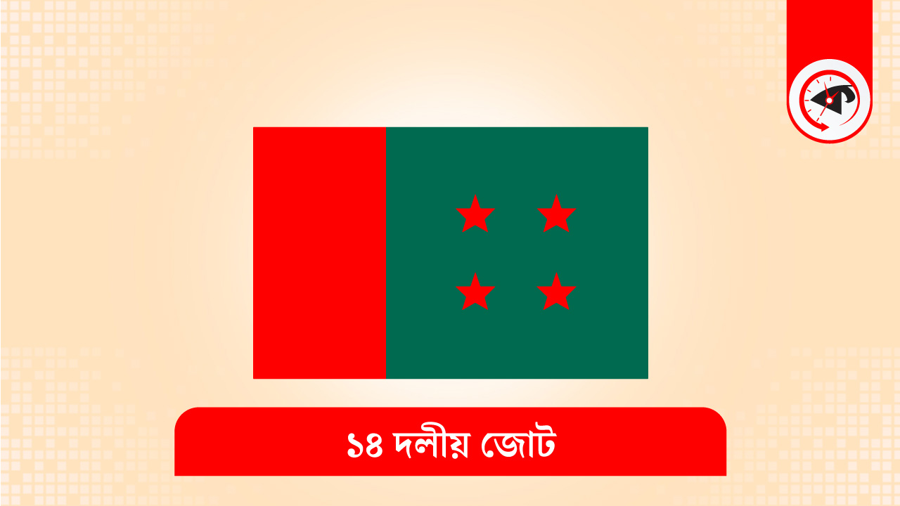 ১৪ দলীয় জোটের লোগো। কালবেলা গ্রাফিক্স