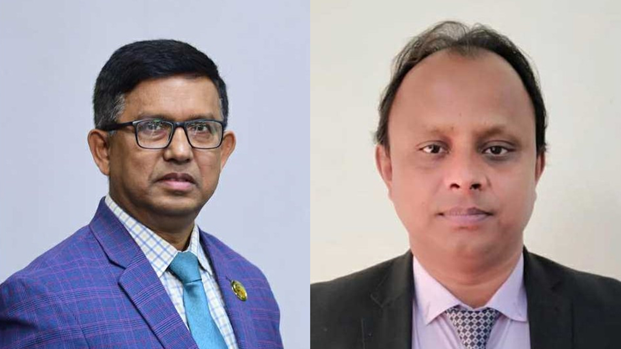 অধ্যাপক ড. মৃত্যুঞ্জয় কুন্ডু (বামে) ও অধ্যাপক ড. মো. মনিরুল ইসলাম (ডানে)। ছবি : কালবেলা