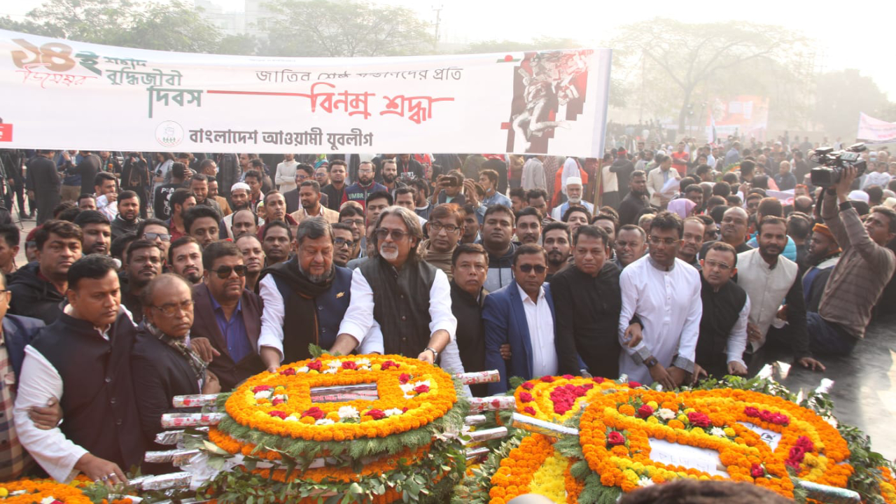 যথাযথ মর্যাদায় যুবলীগের শহীদ বুদ্ধিজীবী দিবস পালিত। ছবি : সৌজন্য