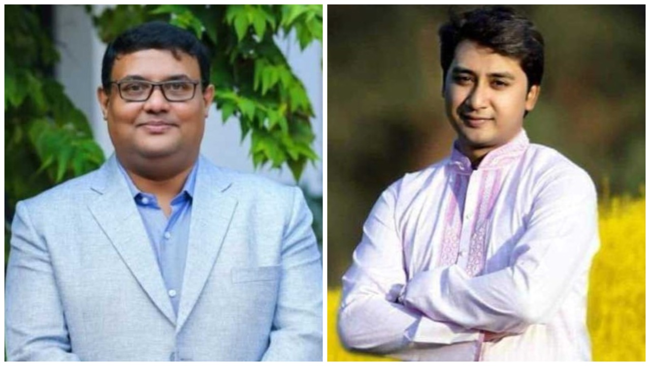 ববি শিক্ষক সমিতির সভাপতি ড. আবদুল বাতেন চৌধুরী (বামে) ও সাধারণ সম্পাদক হিসেবে ড. তারেক মাহমুদ আবীর (ডানে)। ছবি : কালবেলা