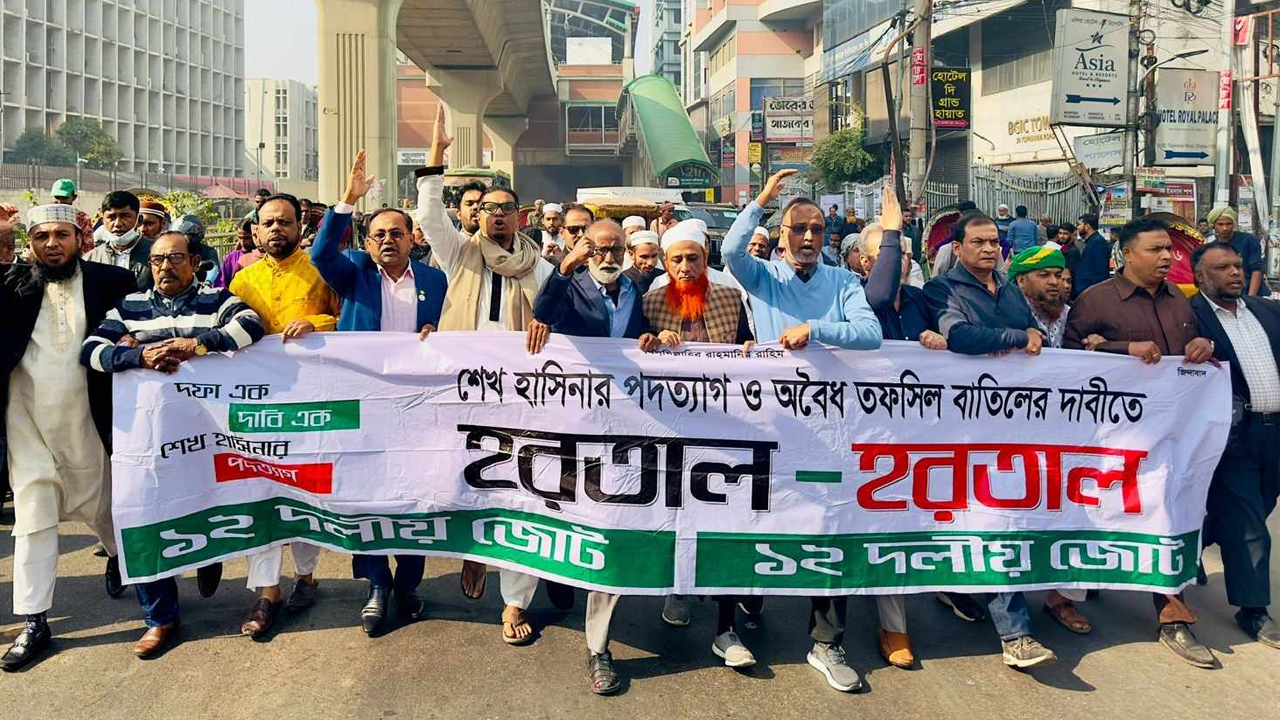 ১২ দলীয় জোটের মিছিল। ছবি : সংগৃহীত