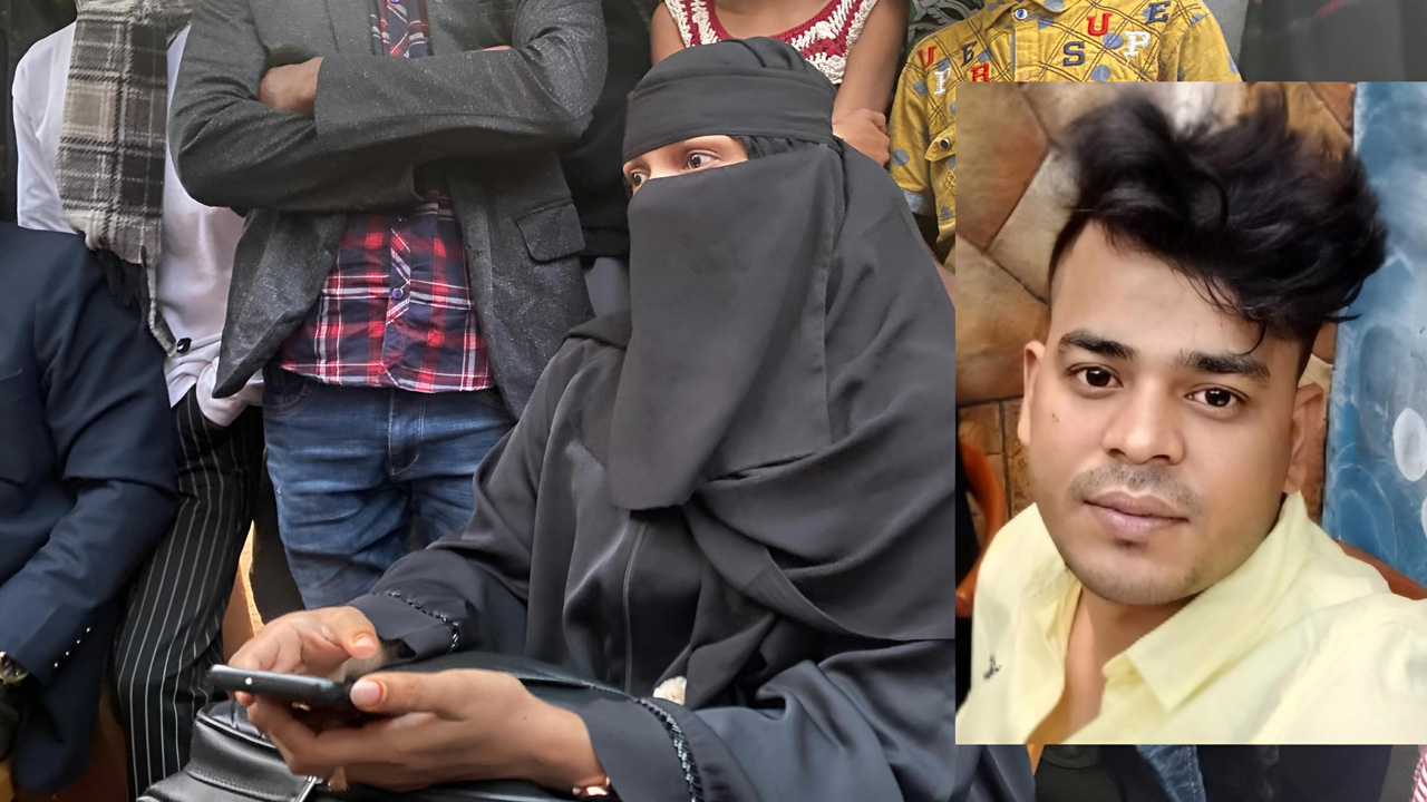 টিকটকে প্রেম পরে বিয়ে, স্ত্রীর দাবিতে কক্সবাজারের তরুণীর শরীয়তপুরে অনশন। ছবি : কালবেলা