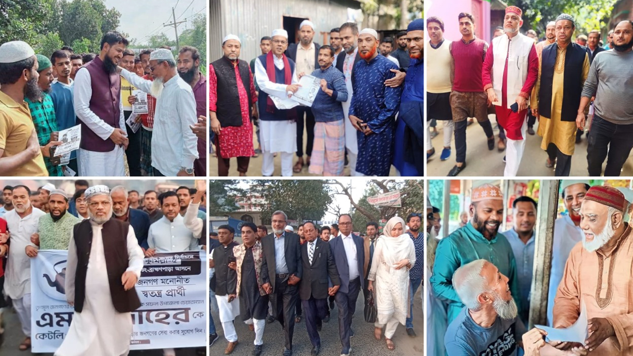 কুমিল্লা-৫ আসনের নির্বাচনী এলাকায় প্রচার চালাচ্ছেন এমপি প্রার্থী ও তাদের সমর্থকরা। ছবি : কালবেলা