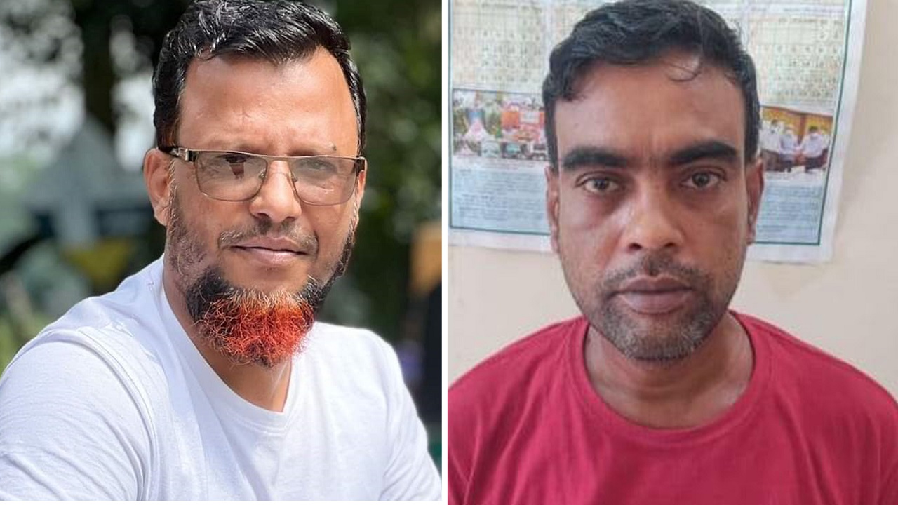 শ্রমিকলীগ নেতা মোতালেব সরকার (বামে), বিস্ফোরণে নিহত ফজলু শেখ (ডানে)। ছবি : সংগৃহীত