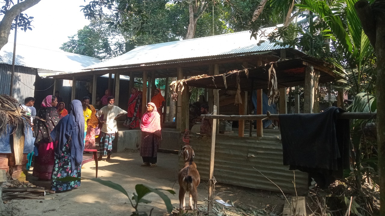 ভুক্তভোগী বিধবার বসতভিটা। ছবি : কালবেলা