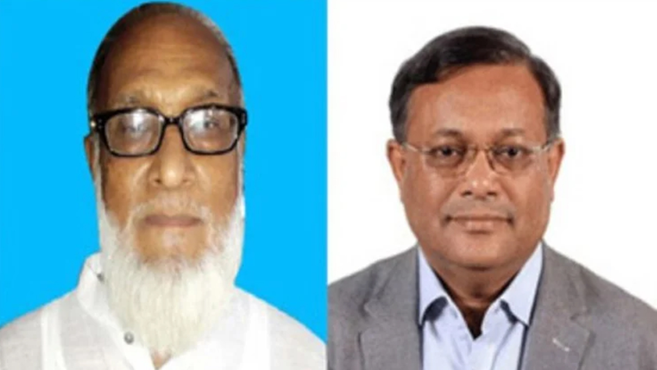 আ.লীগ নেতা সিরাজুল ইসলাম চৌধুরী ও তথ্যমন্ত্রী। ছবি : কালবেলা