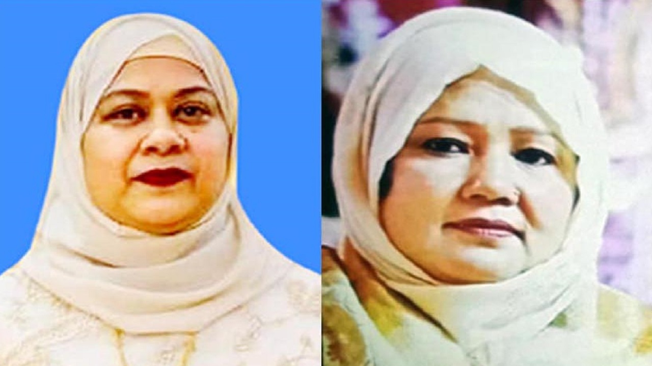 স্বতন্ত্র প্রার্থী চৌধুরী রুবিনা ইয়াছমিন লুবনা ও মাহমুদা বেগম। ছবি : সংগৃহীত