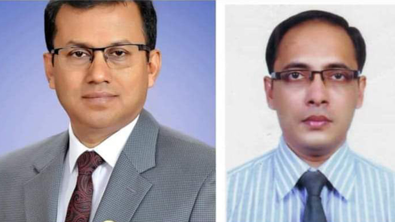 সভাপতি ডা. মোহা. শেখ শহীদ উল্লাহ (বামে), সম্পাদক ডা. সঞ্জয় কুমার মন্ডল (ডানে)। ছবি : কালবেলা