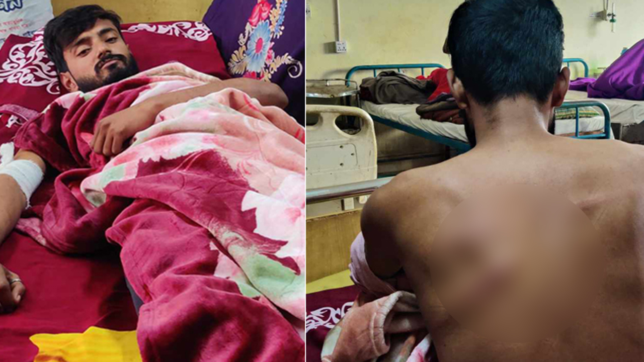 হাসপাতালে চিকিৎসা নিচ্ছেন সাজু। ছবি : কালবেলা