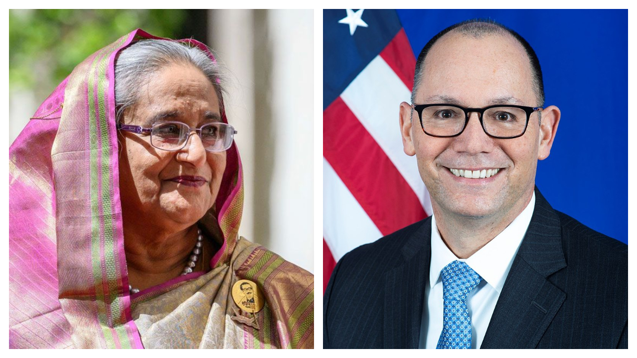 প্রধানমন্ত্রী শেখ হাসিনা ও মার্কিন রাষ্ট্রদূত পিটার হাস। ছবি : সংগৃহীত