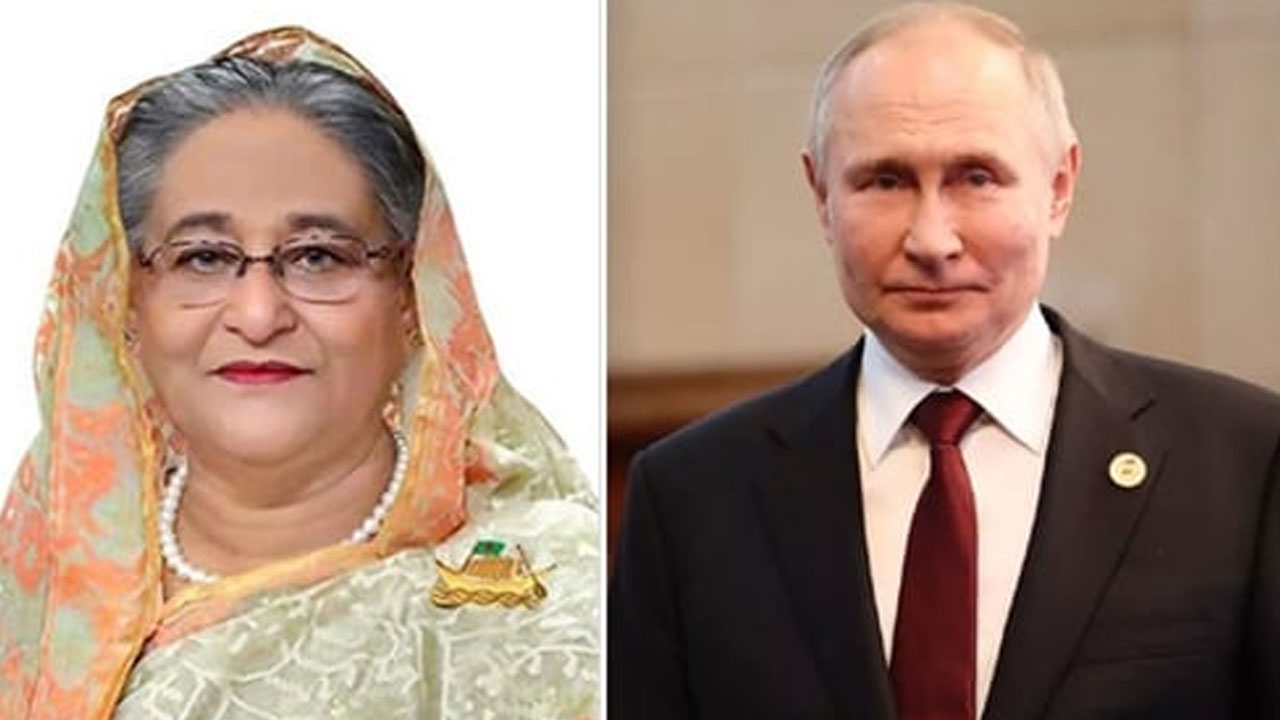 প্রধানমন্ত্রী শেখ হাসিনা ও রাশিয়ার প্রেসিডেন্ট ভ্লাদিমির পুতিন। ছবি : সংগৃহীত