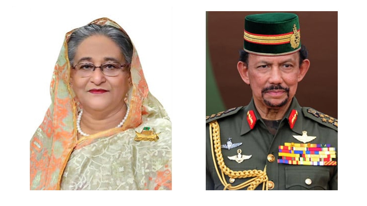 প্রধানমন্ত্রী শেখ হাসিনা ও ব্রুনাইয়ের সুলতান হাজি হাসানাল বলকিয়াহ। ছবি : সংগৃহীত
