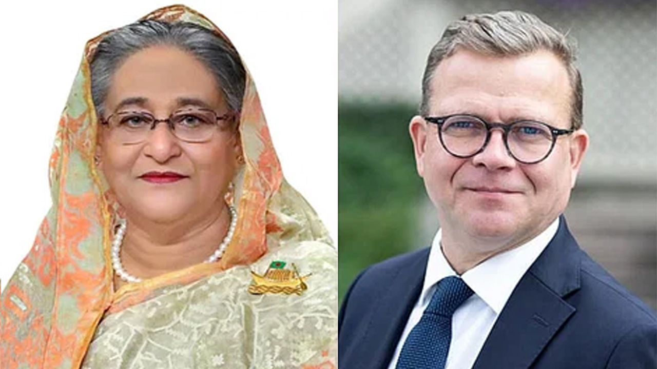 প্রধানমন্ত্রী শেখ হাসিনা এবং ফিনল্যান্ডের প্রধানমন্ত্রী পেট্রি অর্পো। ছবি : সংগৃহীত