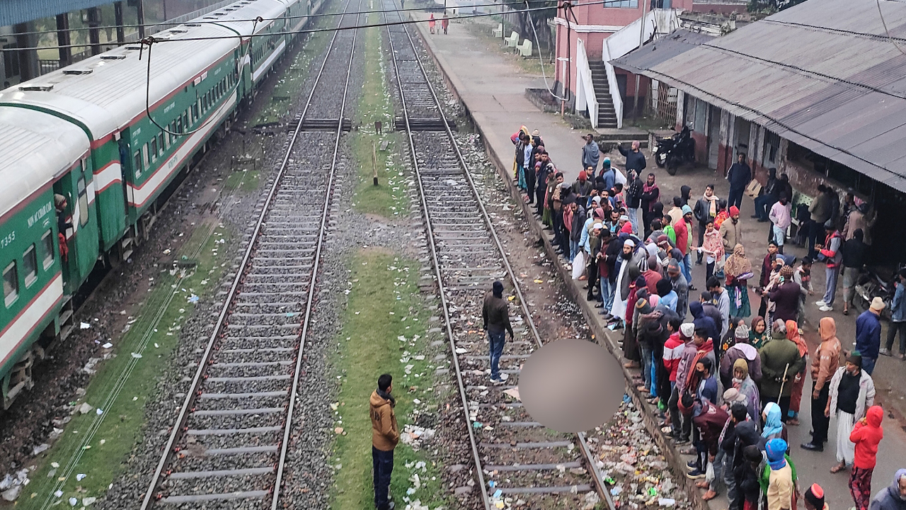 রেললাইনে কাটা পড়ে বৃদ্ধের মৃত্যু। ছবি : কালবেলা