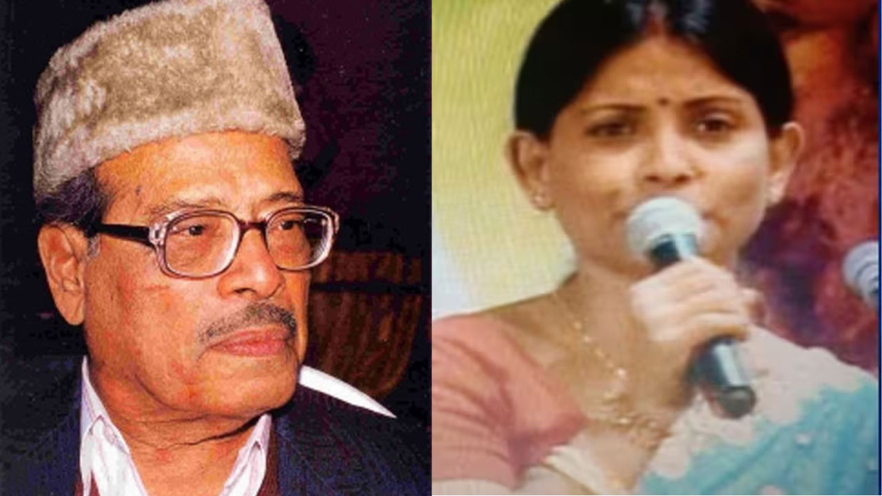 বাঁয়ে মান্না দে ভারতের বর্ধমানের শ্যামলাল এলাকার পূজা ভৌমিক। ছবি : সংগৃহীত