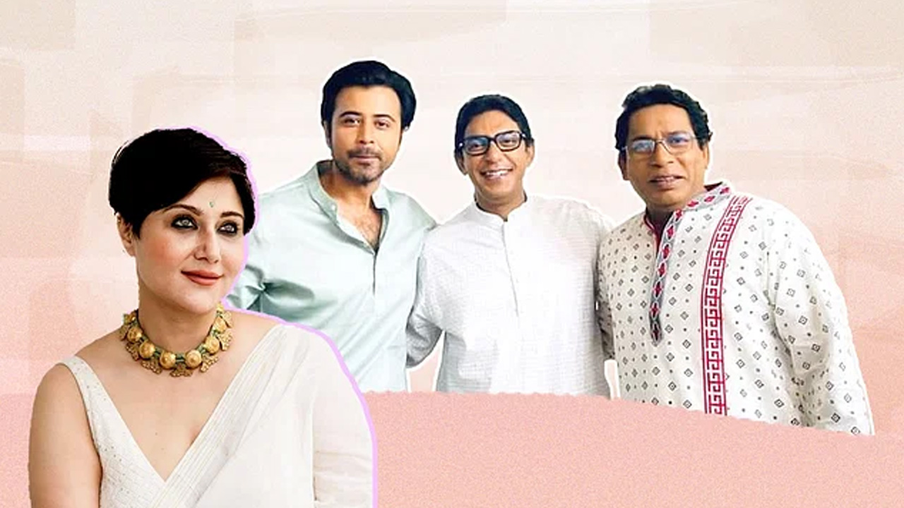 স্বস্তিকা মুখার্জি, মোশাররফ করিম, চঞ্চল চৌধুরী ও আফরান নিশো। ছবি : সংগৃহীত