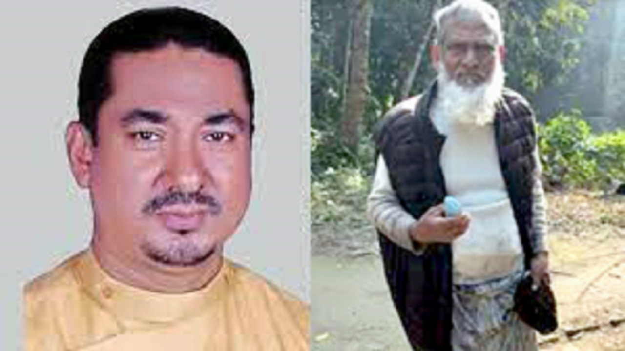 (বাঁ থেকে) অভিযুক্ত ইউপি সদস্য আরিফুর রহমান ও ভুক্তভোগী বৃদ্ধ। ছবি : সংগৃহীত