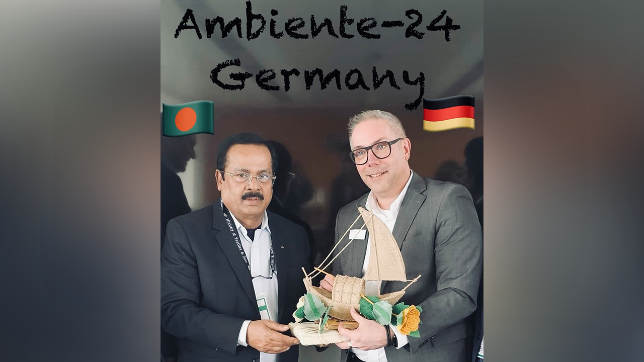 জার্মানির পণ্য মেলায় অংশ নেন পাট ও বস্ত্রমন্ত্রী জাহাঙ্গীর কবির নানক। ছবি : কালবেলা