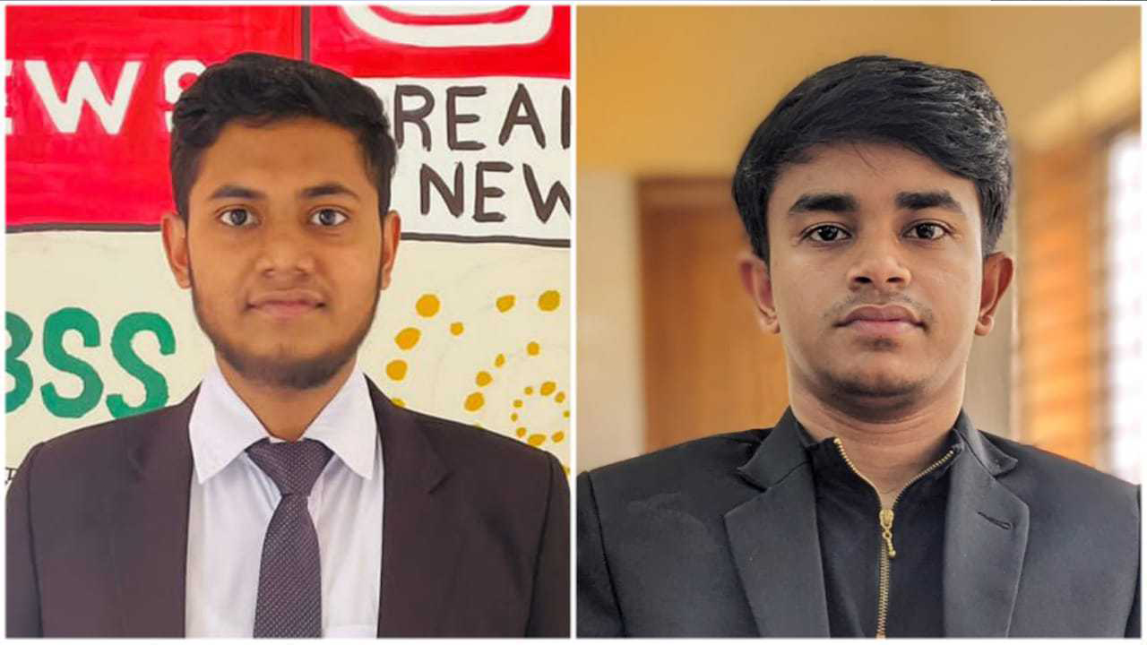 বরিশাল বিশ্ববিদ্যালয় সাংবাদিক সমিতির (ববিসাস) এর নবনির্বাচিত সভাপতি ও সাধারণ সম্পাদক। ছবি : সংগৃহীত