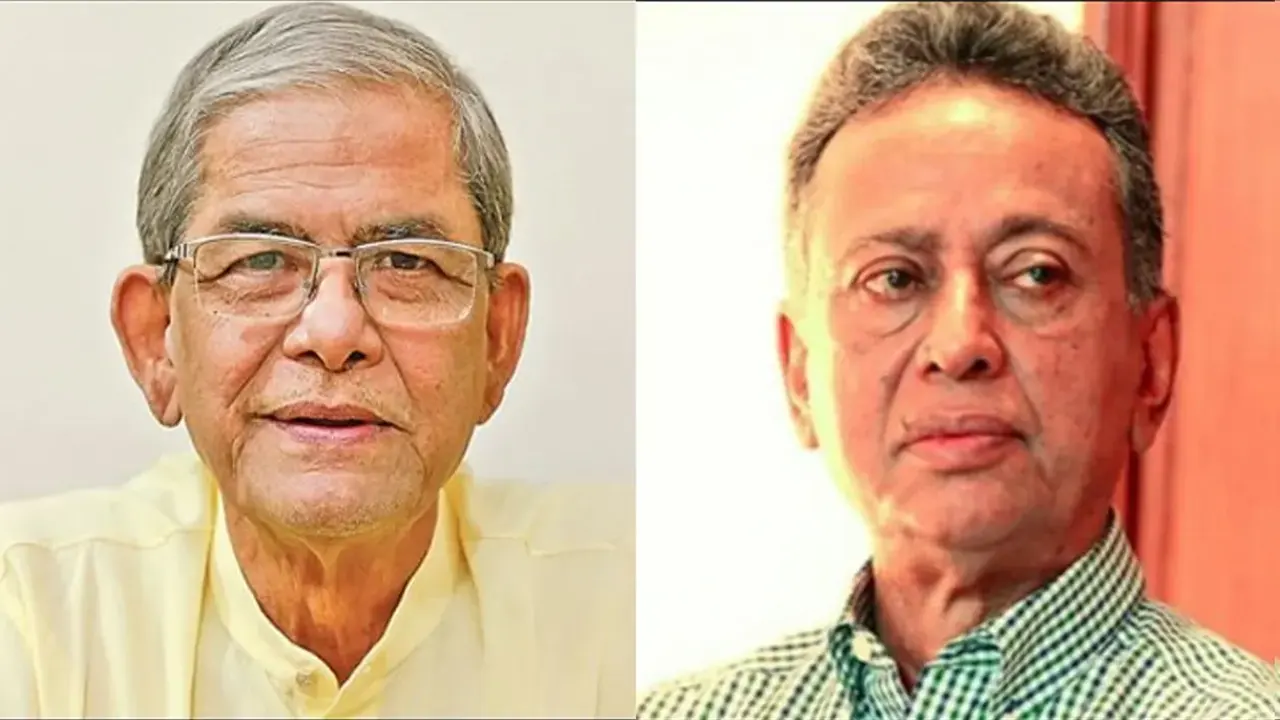 মির্জা ফখরুল ইসলাম আলমগীর ও আমীর খসরু মাহমুদ চৌধুরী। পুরোনো ছবি