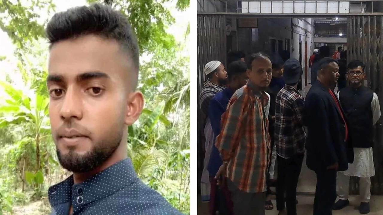 নিহত ইমন ও হাসপাতালের খণ্ডচিত্র। ছবি : কালবেলা