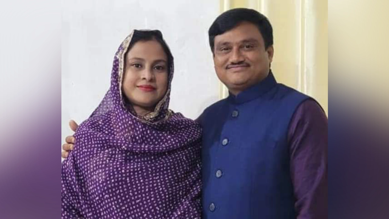 মজিবুল আলম সাদাত এবং তার স্ত্রী শাহানা ফেরদৌসী সীমা। ছবি : কালবেলা