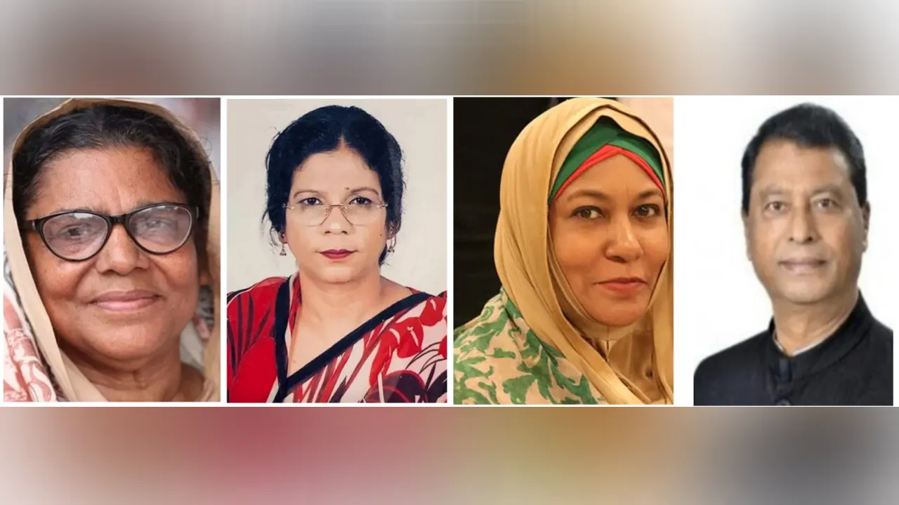 শামসুন্নাহার চাঁপা, ডা. রোকেয়া সুলতানা, ওয়াসিকা আয়শা খান, ও আলহাজ নজরুল ইসলাম চৌধুরী। ছবি : সংগৃহীত