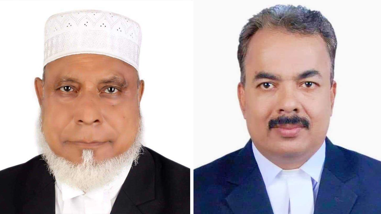 বামে আবদুর রহমান হাওলাদার ও ডানে আনোয়ার সাহাদাত শাওন। ছবি : সংগৃহীত
