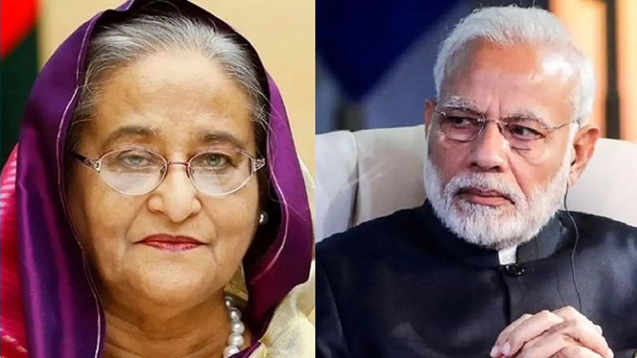 প্রধানমন্ত্রী শেখ হাসিনা ও ভারতের প্রধানমন্ত্রী নরেন্দ্র মোদি। ছবি : সংগৃহীত