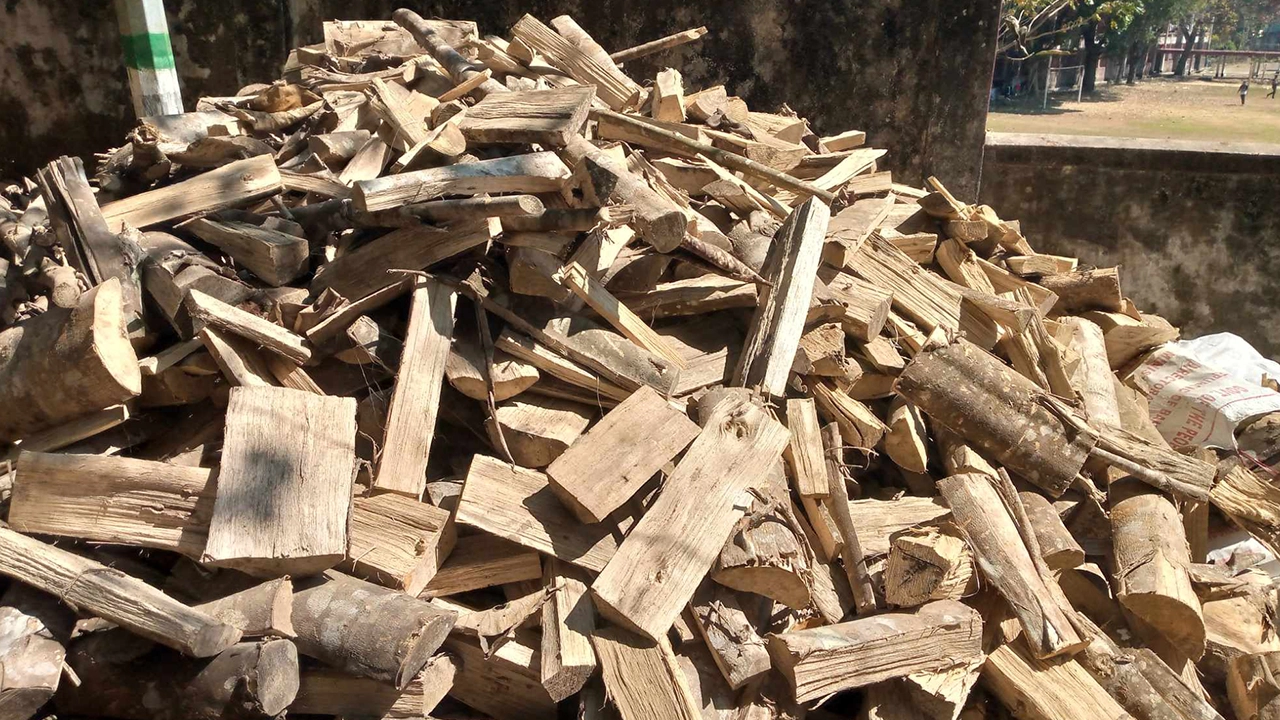 কাপ্তাই বন বিভাগের জব্দ করা আগর কাঠ। ছবি : কালবেলা