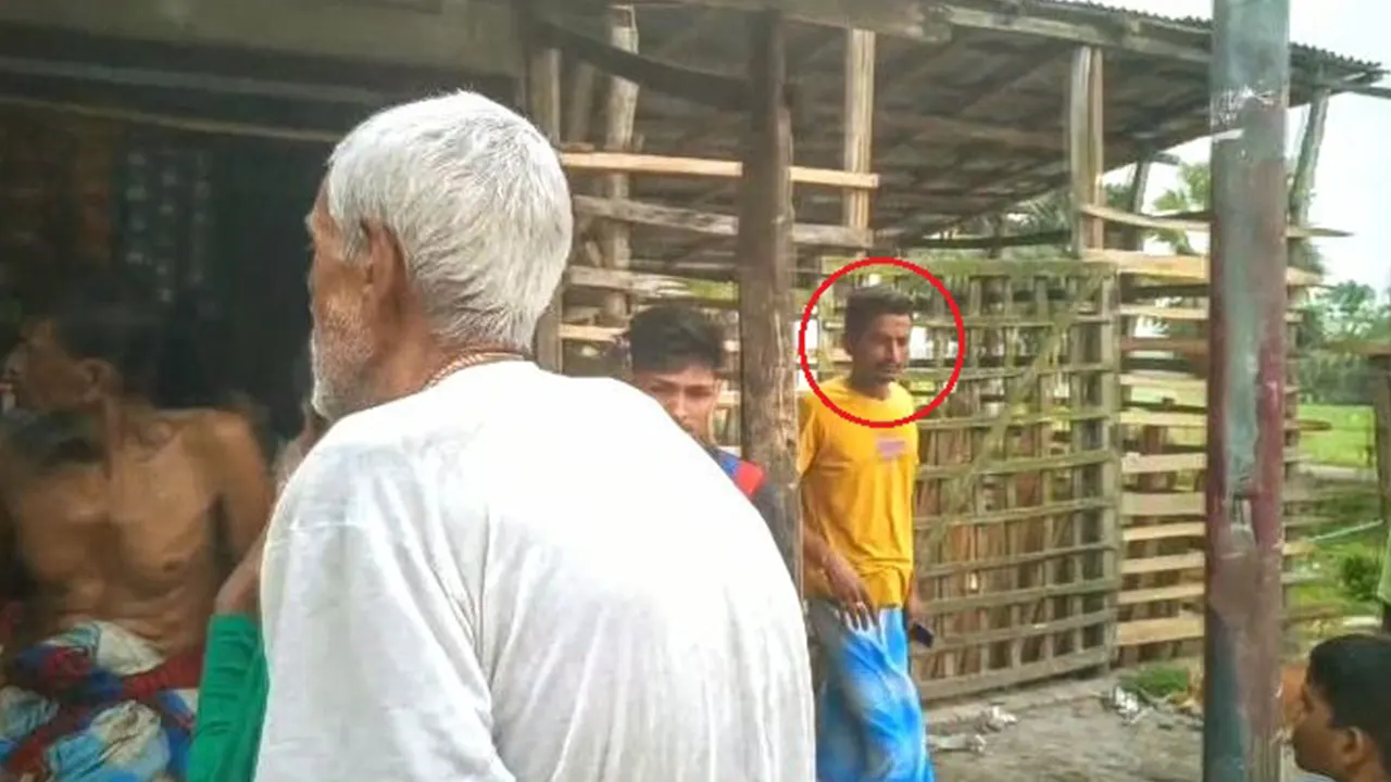 অভিযুক্ত সাইদুর চৌকিদার (লাল বৃত্ত চিহ্নিত)। ছবি : কালবেলা