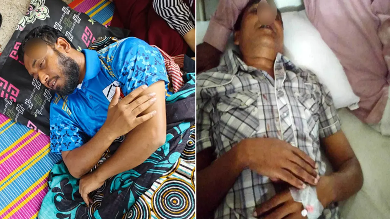 আহত যুবলীগ নেতা শরীফ হাসান (বায়ে) ও কাউন্সিলর শামছুল হক লিটন (ডানে)। ছবি : সংগৃহীত
