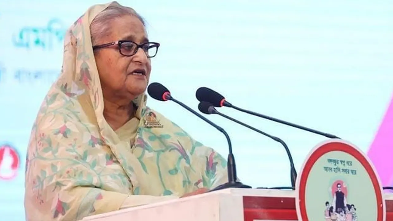রোববার ‘জাতীয় শিশু দিবস-২০২৪’ উপলক্ষে আয়োজিত অনুষ্ঠানে ভাষণ দেন প্রধানমন্ত্রী শেখ হাসিনা। ছবি  : সংগৃহীত