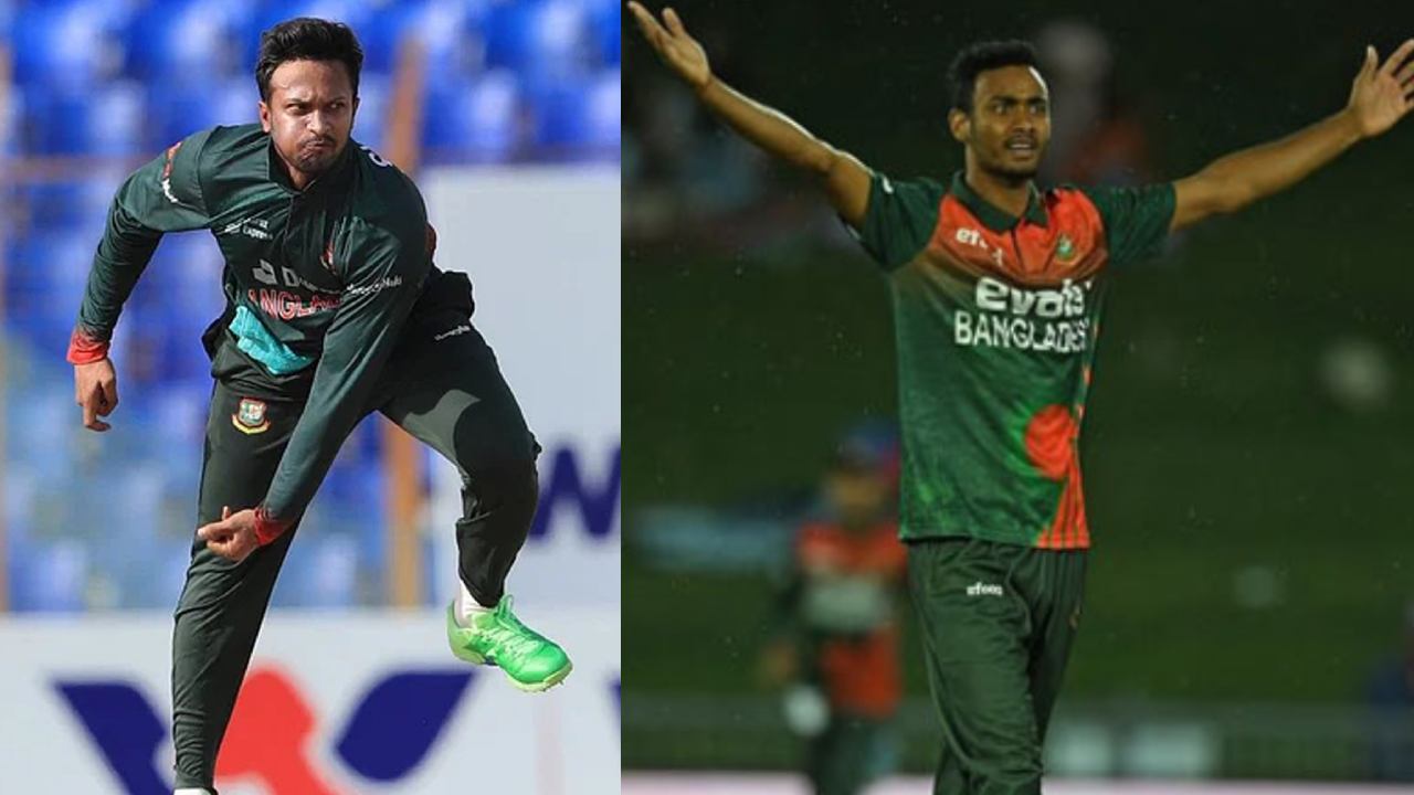 সাকিব আল হাসান ও শরিফুল ইসলাম। ছবি : সংগৃহীত