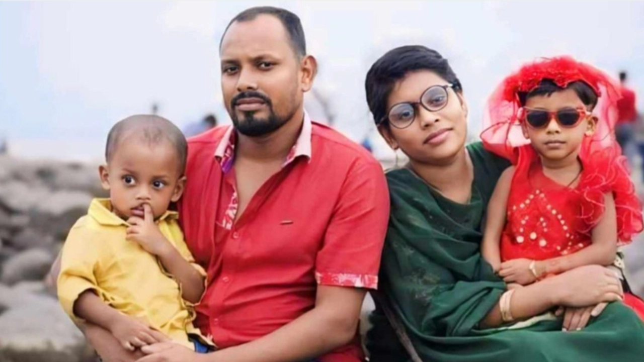 নিখোঁজ পুলিশ সদস্য ও তার পরিবার। ছবি : সংগৃহীত