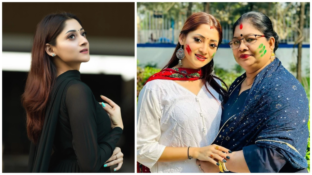 মায়ের সঙ্গে অভিনেত্রী পূজা চেরি। ছবি : সংগৃহীত