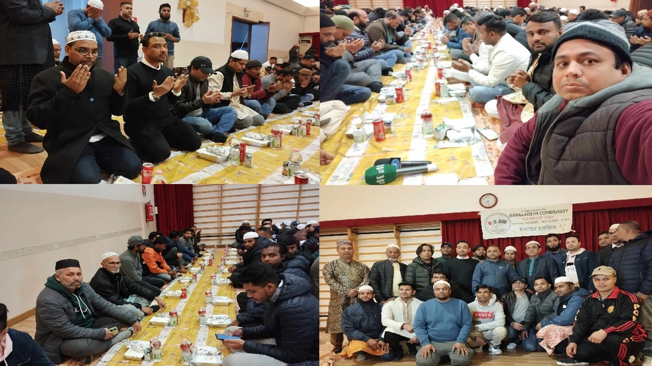 ইতালিতে প্রবাসী বাংলাদেশিদের ইফতারের খণ্ডচিত্র। ছবি : কালবেলা