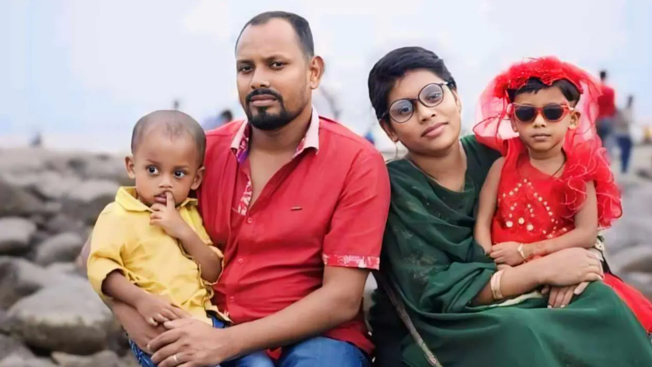নিহত পুলিশ কনস্টেবল সোহেল রানা ও তার পরিবার। ছবি : কালবেলা