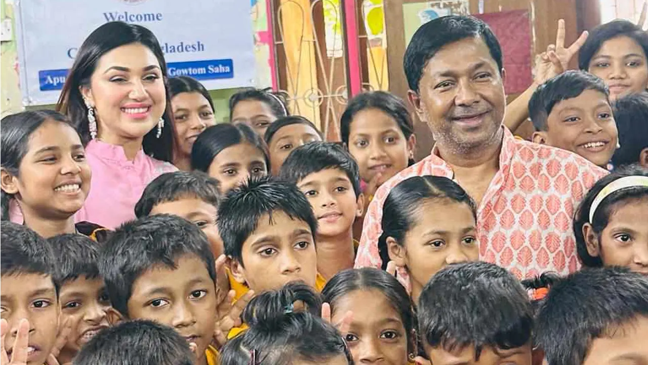 সুবিধাবঞ্চিত শিশুদের পাশে অপু-গৌতম