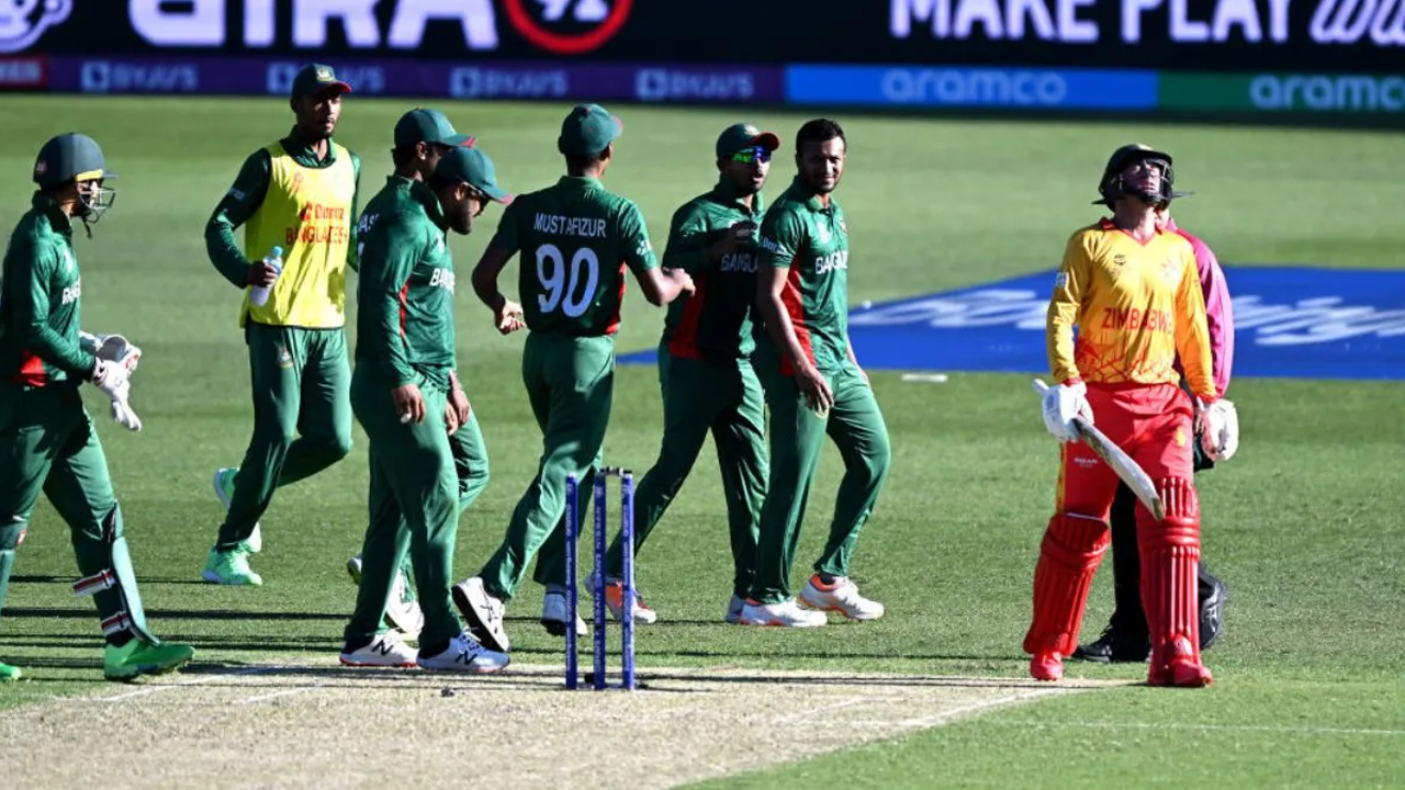 জিম্বাবুয়ের ব্যাটারদের আউট করে বাংলাদেশের ক্রিকেটারদের উল্লাস। ছবি : সংগৃহীত