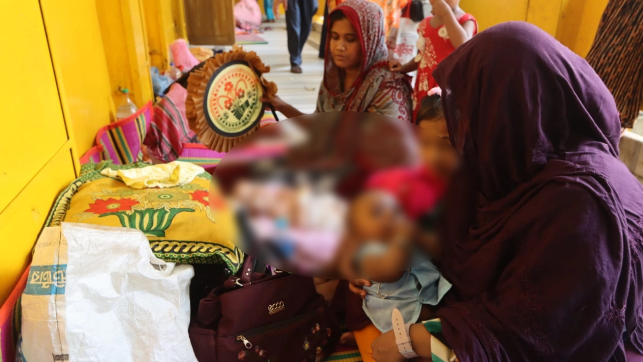 কুমিল্লা মেডিকেল কলেজ হাসপাতালে শিশু ওয়ার্ড রোগীর ভিড়। ছবি : কালবেলা