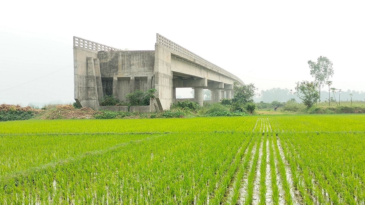 সংযোগ সড়ক না থাকায় কাজে আসছে না সেতু। ছবি : কালবেলা