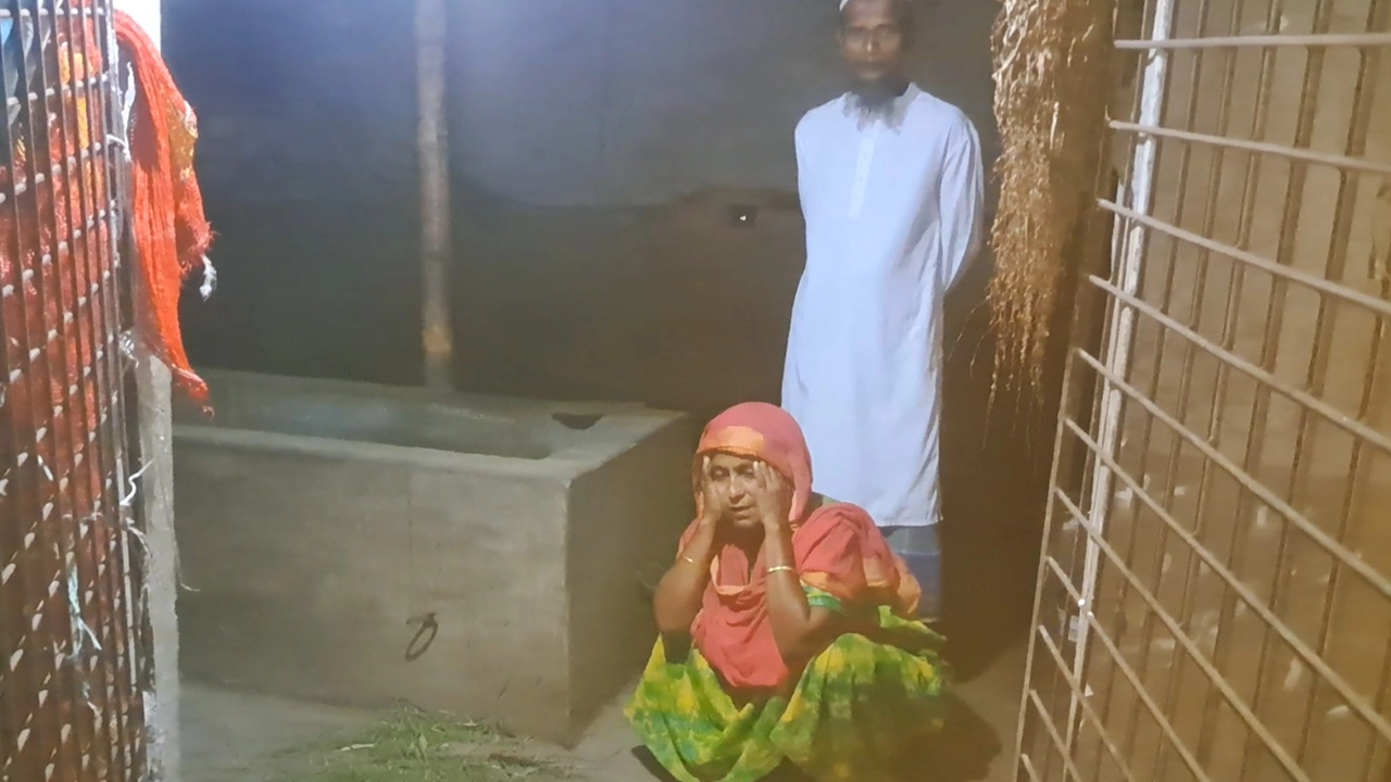 আয়ের একমাত্র উৎস চুরি হওয়ায় কান্নায় ভেঙে পড়েন বৃদ্ধ দম্পতি। ছবি : কালবেলা