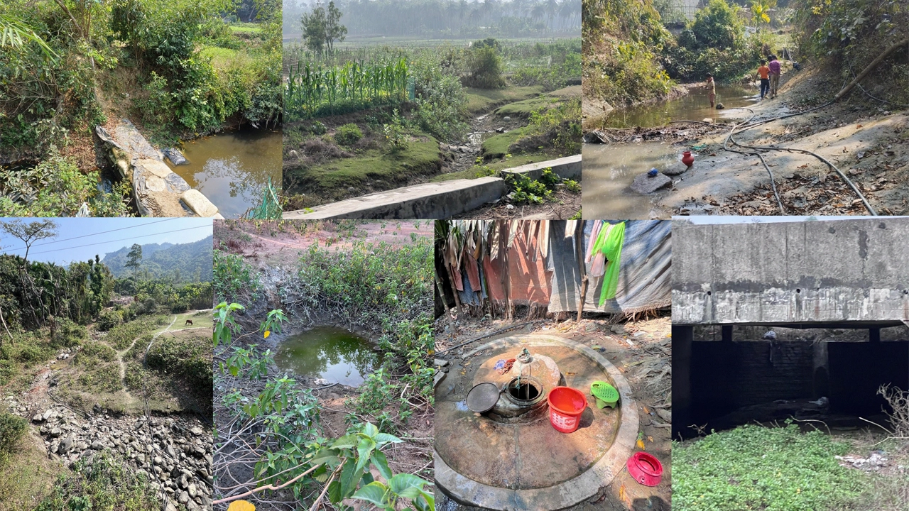 টেকনাফ, শিলখালী ও হোয়াইক্যং এলাকার শুকিয়ে যাওয়া ছড়া, খাল, ঝিরি ও কুয়োর খণ্ডচিত্র। ছবি : কালবেলা