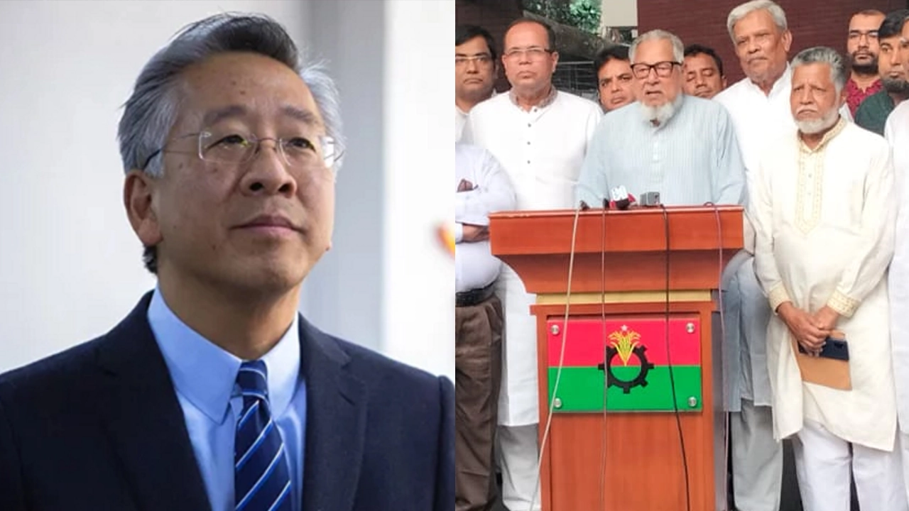 ডোনাল্ড লু (বাঁয়ে)। বিএনপির স্থায়ী কমিটির সদস্য নজরুল ইসলাম খান (ডানে)। ছবি : সংগৃহীত